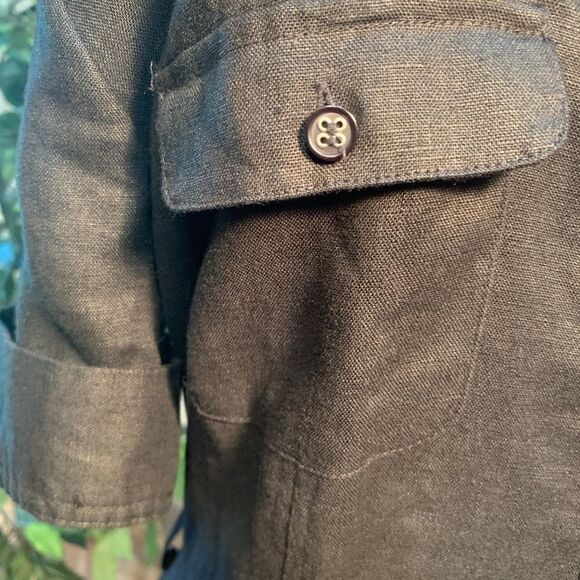 JM Collection Long Black Button Down Dress - Picture 5 of 13